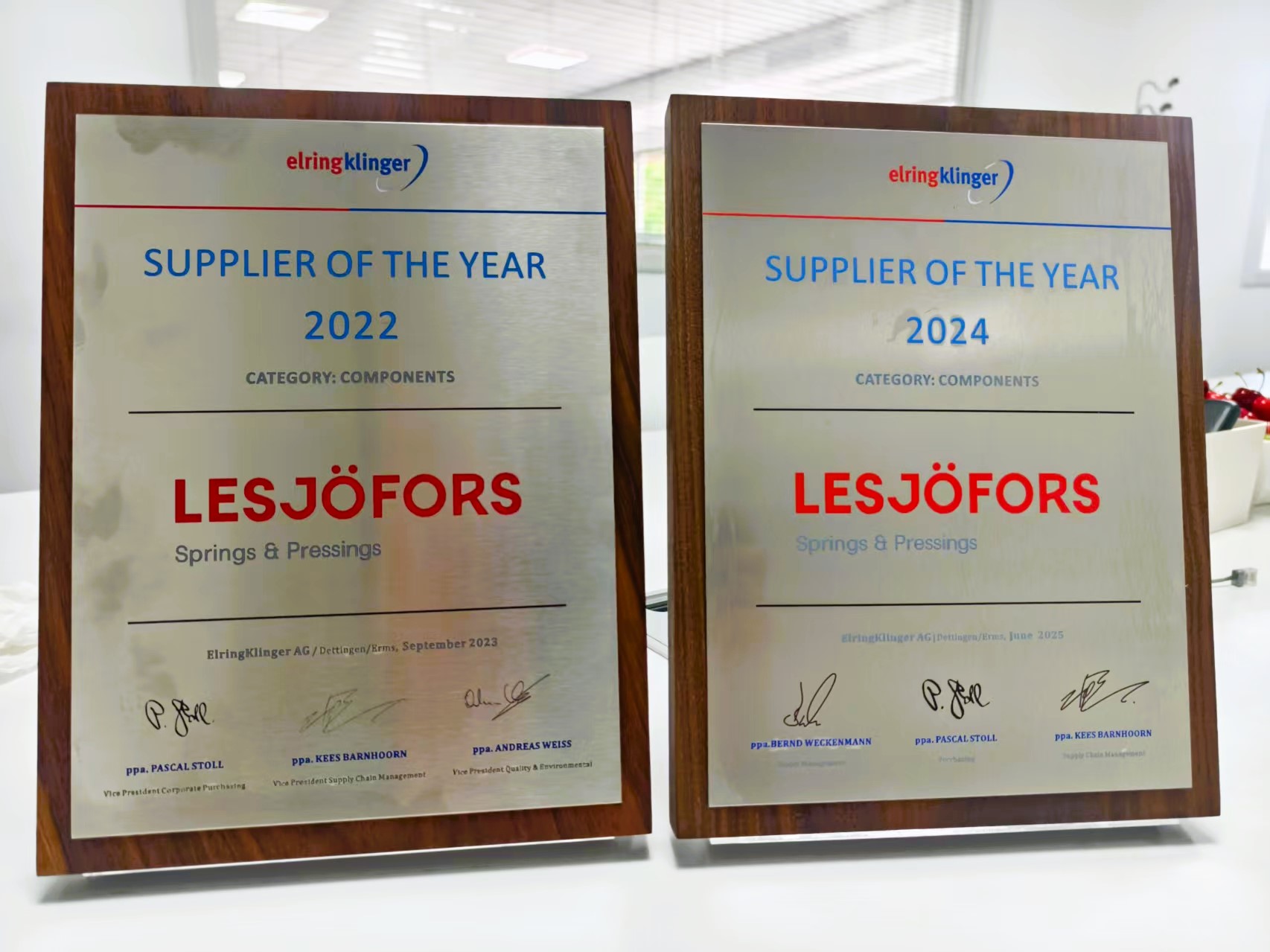 Lesjöfors wins ElringKlinger Supplier Award